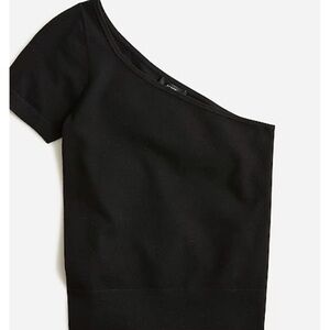 J.Crew Black One-shoulder stretch sweater
